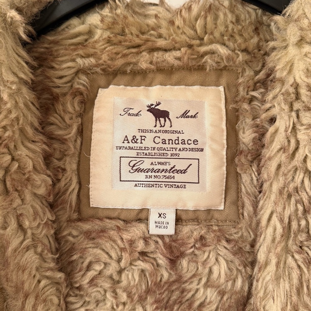 Vintage Y2K Abercrombie & Fitch 2000s Faux Fur Lined + Hooded Jacket - Picture 3 of 8